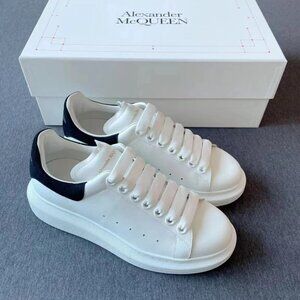 Alexander McQueen White Women's Leather Oversized Sneakers
